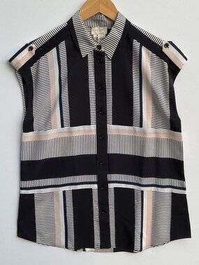 Kate Spade Bay Stripe Silk Blouse Size S